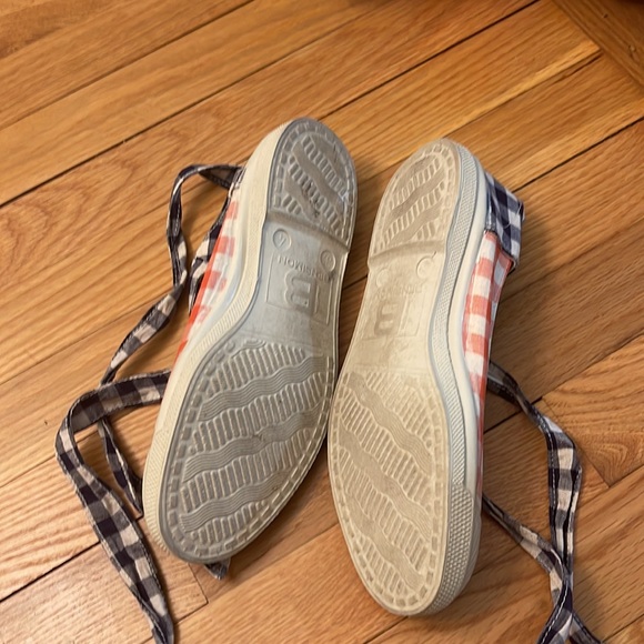 Bensimon Gingham Print Color-block Ankle-Wrap Sneaker - Picture 12 of 14